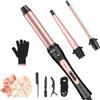 Curling Iron Wand Set, Curling Wand 3 in 1 Hair Curling Wands Interchangeable Ceramic 0.35-1.25inch Barrel Hair Curler, with Heat Resistant Glove view 1