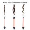 Curling Iron Wand Set, Curling Wand 3 in 1 Hair Curling Wands Interchangeable Ceramic 0.35-1.25inch Barrel Hair Curler, with Heat Resistant Glove view 2