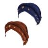 2 Pieces African Turban Wrap Cap for Women Bonnet Beanie Cap Twisted Braid Head Wraps Headscarf view 1