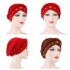 2 Pieces African Turban Wrap Cap for Women Bonnet Beanie Cap Twisted Braid Head Wraps Headscarf view 2