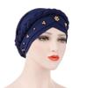 2 Pieces African Turban Wrap Cap for Women Bonnet Beanie Cap Twisted Braid Head Wraps Headscarf view 3