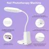 Saviland Goose Neck U V Nail Lamp: Flash Cure LED Nail Lamp 360 Rotatable Hands-Free 2-in-1 Gel Polish Curing Nail Lights with Nail Brush Holder Nail Art Nail Salon Manicure Home DIY view 2