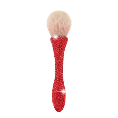 AsAlways Shiny Rhinestone Portable Makeup Brush Bling Crystal Professional Face Cosmetics Blending Liquid Foundation Powder Concealer Beauty Tool(Red)