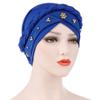 2 Pieces African Turban Wrap Cap for Women Bonnet Beanie Cap Twisted Braid Head Wraps Headscarf view 3