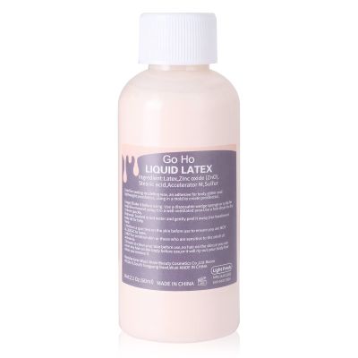 Go Ho Liquid Latex SFX Makeup(2 oz),Halloween Monster Zombie Costume Makeup,Quick Drying Multi-Purpose Liquid Face Paint for Scar Wound Peeling Skin Wrinkles Stipples Burns Blisters,Light Flesh