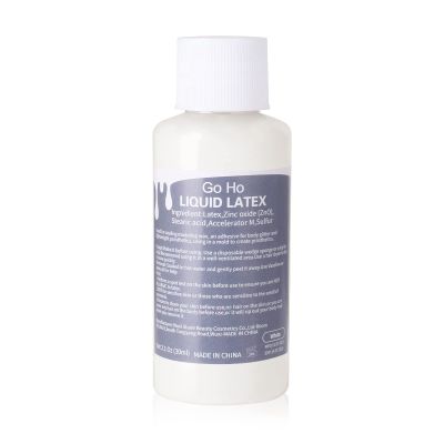 Go Ho Liquid Latex SFX Makeup(1 oz),Halloween Monster Zombie Makeup,Quick Drying Multi-Purpose Liquid White Face Paint for Scar Cut Wound Peeling Skin Wrinkles Stipples Burns Blisters,Clear White