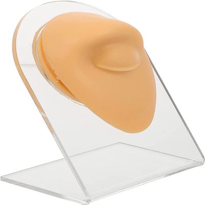 YFEIQI Soft Silicone Nose Model Body Part Displays for Practicing Piercing Suture Acupuncture Rubber Flexible Model for Jewelry Display Teaching Instructions (Short Tongue)