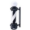 precious harvest 26.8 Inch Barber Pole - LED Rotating Light Fixture with Upper Globe Luminous, Black & White Classic Wall-Mounted Sign for Hair Salon/Barbershop view 1