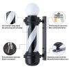 precious harvest 26.8 Inch Barber Pole - LED Rotating Light Fixture with Upper Globe Luminous, Black & White Classic Wall-Mounted Sign for Hair Salon/Barbershop view 3