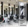 precious harvest 26.8 Inch Barber Pole - LED Rotating Light Fixture with Upper Globe Luminous, Black & White Classic Wall-Mounted Sign for Hair Salon/Barbershop view 4