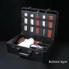 Barber Carrying Case with Code Lock,Barber Case Barber Kit Tool Case,Hair Styling Travel Tool Bag,Salon Hair Cutting Grooming Kit Storage Organizer for Clippers Scissors Barber Supplies (Gold Stripes) view 2