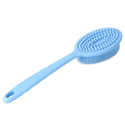 Avoid Slip Longer Handle for Shower, Back Scrubber, Sided Back Brush, Body Exfoliator for Bath or Dry Brush Body Brush for Showering, Shower Brush for Men & Women(Blue), Back Scrubber, Avoid Slip L