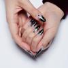 GLAMERMAID Press on Nails Medium Almond, Gothic Black Ombre French Tip Gel Glue on Nail, Glossy Short Stiletto Reusable UV Finish Fake Nails Acrylic False Nails Manicure Kits for Women view 2