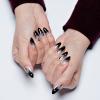 GLAMERMAID Press on Nails Medium Almond, Gothic Black Ombre French Tip Gel Glue on Nail, Glossy Short Stiletto Reusable UV Finish Fake Nails Acrylic False Nails Manicure Kits for Women view 4