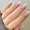 GLAMERMAID Press on Nails Medium Almond, Short Stiletto, Fake Nails Kit, with Glue, Ombre Pink White, French Tip, Brush, Crush, Easy Apply, Acrylic, Fake Nails, for Women, Reusable, Comfort-Fit view 2