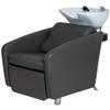 Pibbs 2026 Davino Shampoo Backwash Unit - Tilting Porcelain Bowl, Wide Seat, Built-in Vacuum Breaker, Full Leg Rest, Modern Granite Finish, 49" x 25.5" x 41", PIB-BW2026-GRA view 2