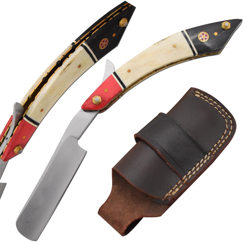 Old Ram Straight Razor | Straight Edge-Razor Rosewood Handle- Sharp | High Hardness Stainless Steel Cutthroat Straight Edge Blade | Barber Razor (218) BR