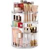 Masirs 360 Rotating Makeup Organizer Countertop - Adjustable Shelf Height - The Perfect Round Spinning Cosmetic Organizer for Bedroom Dresser or Vanity Countertop Storage (Clear) view 1