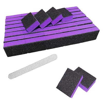 PrettyClaw Disposable Nail Buffer Blocks 80/80 Grit Purple Buffing Manicure and Pedicure Nail Buffers Sanding Nail File Double Sided Buffer (Small, 40)