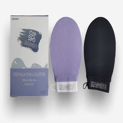 Maggies Deep Exfoliating Mitt Body Scrub for Soft Skin  Exfoliating Glove & Skin Cleanser - Part of the Best Skincare Kit for Women & Men - Cleanse Dead or Dry Skin - Exfoliator Tool, 2 Count