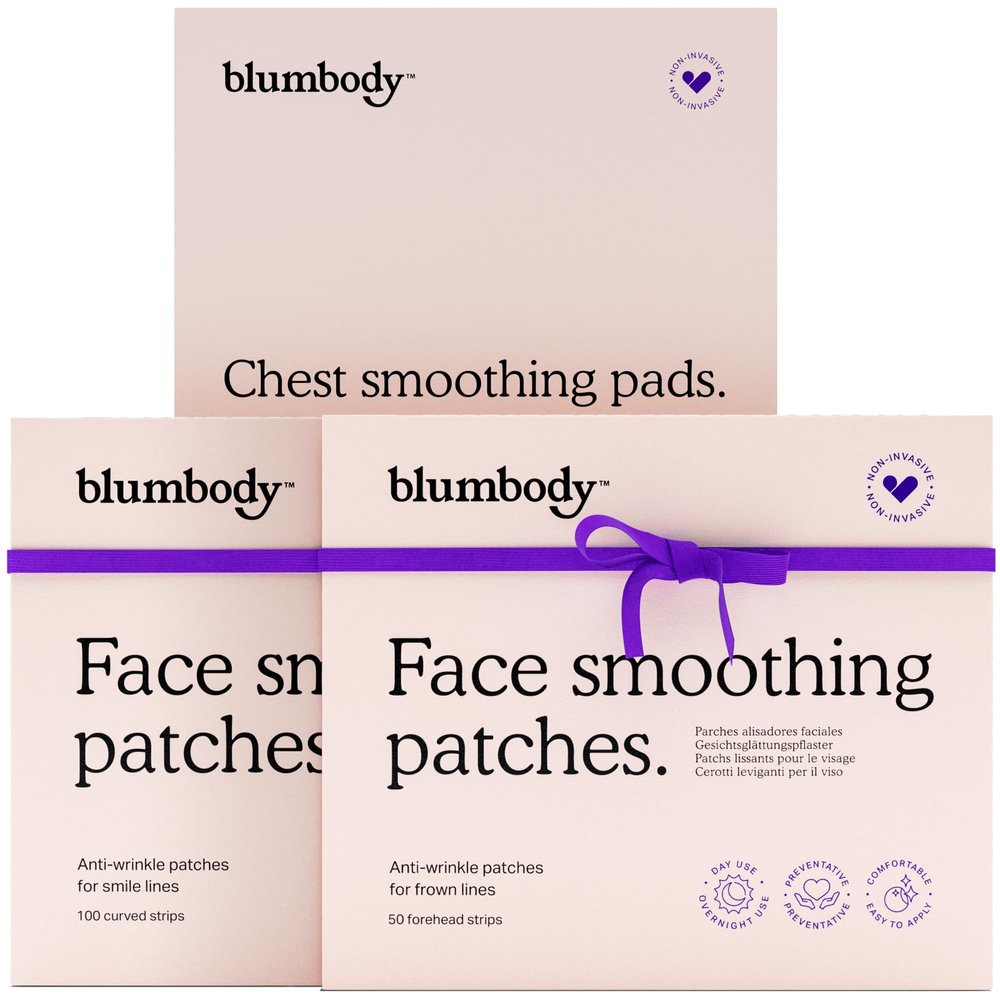 BLUMBODY Chest Wrinkle Pads 2 Pack, Face Wrinkle Patch Set Bundle