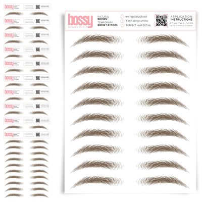 10 Pack Temporary Eyebrow Tattoos Waterproof Eyebrow Stickers, False Tattoos Hair Like Peel Off Instant Transfer Brows For Women And Men | Natural Strokes, Shaping (natural, brown)
