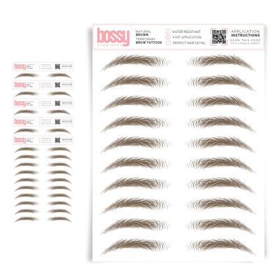 5 Pack Temporary Eyebrow Tattoos Waterproof Eyebrow Stickers, False Tattoos Hair Like Peel Off Instant Transfer Brows For Women And Men | Natural Strokes, Shaping (natural, brown)