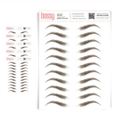 5 Pack Temporary Eyebrow Tattoos Waterproof Eyebrow Stickers, False Tattoos Hair Like Peel Off Instant Transfer Brows For Women And Men | Natural Strokes, Shaping (arched, brown)