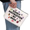 G2TUP Bug Lover Cosmetic Bag - Insect Collector Gift - Easily Distracted By Bugs White Travel Bag With Zipper view 2