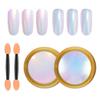 MEILINDS 2 Pcs Mermaid Chrome Nail Powder Kit- 2 Colors Neon Effect Iridescent Nails Powder, Aurora Holographic Nail Glitter Rainbow Mica Powders Chrome Nail Art Dust Tip Manicure Pigment view 1