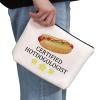 G2TUP Hot Dog Lover Gift Certified Hotdogologist Makeup Bag Hot Dogs Cosmetic Bag Food Lover Gift Sausages Lover Gift Zipper Travel Pouch (Certified Hotdogologist White Bag) view 2