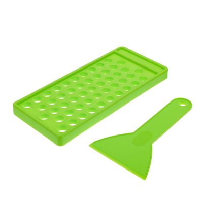 Lurrose Lip Balm Filling Tray with 50 Holes and Spatula Set for Diy Lip Balm Tubes Gloss Crafting Kit Home Use