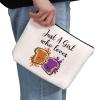 G2TUP Peanut Butter and Jelly Lover Gift Just A Girl Who Loves Peanut Butter and Jelly Makeup Bag Sandwich Lover Cosmetic Bag (Peanut Butter and Jelly White Bag) view 2