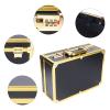 YIYIBYUS Barber Carrying Case Large Barber Beauty Salon Tool Kits Storage Hairdresser Portable Travel Carry Case Organizer for Hair Stylist (Black&Gold) view 3