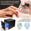 Nail Drill Bit Holder,Blue UV Light Box for Grinding Heads Dustproof Stand Displayer Acrylic 48 Holes Nail Salon Organizers Manicure Tools with USB Charging, Black (Not Inlcude Drill Bits) view 2