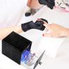Nail Drill Bit Holder,Blue UV Light Box for Grinding Heads Dustproof Stand Displayer Acrylic 48 Holes Nail Salon Organizers Manicure Tools with USB Charging, Black (Not Inlcude Drill Bits) view 3