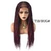 31'' Box Braided Wigs for Black Women 3.5''X5.5'' Swiss Lace Front Hand Braided Wig with Natural Baby Hair Full Cap Tribal Braids Wigs (#T1B/BUG Black Mix Red), 11 Fl Oz view 2