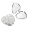 AsAlways Rhinestone Compact Pocket Mirror Portable Travel Cute Cosmetic Mirror Folding Handheld Double-Sided 1x/2x Magnifying Purse Mirror (Silver) view 1