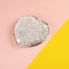 AsAlways Rhinestone Compact Pocket Mirror Portable Travel Cute Cosmetic Mirror Folding Handheld Double-Sided 1x/2x Magnifying Purse Mirror (Silver) view 3