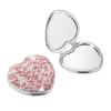 AsAlways Rhinestone Compact Pocket Mirror Portable Travel Cute Cosmetic Mirror Folding Handheld Double-Sided 1x/2x Magnifying Purse Mirror (Pink) view 1