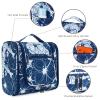 Narwey Hanging Toiletry Bag for Women Travel Makeup Bag Organizer Toiletries Bag for Cosmetics Essentials Accessories (Large, Blue Lotus) view 3