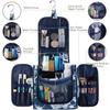Narwey Hanging Toiletry Bag for Women Travel Makeup Bag Organizer Toiletries Bag for Cosmetics Essentials Accessories (Large, Blue Lotus) view 4