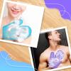 Karenhi 2 Pcs Honeycomb Exfoliating Glove Bath Mitt Body Spa Scrubber, Honeycomb Exfoliator Glove for Body Shower, Scrubber Sponge Shower Loofah, Quick Drying(Blue,purple) view 3