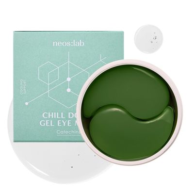 neos:lab Chill Down Gel Eye Mask 60ea (30pairs) - Cooling Hydrogel Eye Patch with Catechins, Arnica Flower, Vitamins, Caffeine for Relieving Tired Eye Area, Brightening, Reducing Eye Bags, Puffy Eye