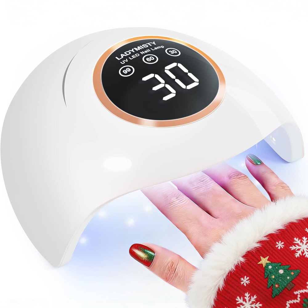 72W UV LED Nail Lamp, 2026 New Upgrade UV Light for Gel Nails with 18 Beads, 3 Timer Nail Dryer, LCD Display, Auto Sensor, Professional Nail Lamps for Gel Polish  Perfect Christmas Gifts, White Lamp