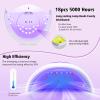 72W UV LED Nail Lamp, 2026 New Upgrade UV Light for Gel Nails with 18 Beads, 3 Timer Nail Dryer, LCD Display, Auto Sensor, Professional Nail Lamps for Gel Polish  Perfect Christmas Gifts, White Lamp view 2