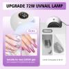 72W UV LED Nail Lamp, 2026 New Upgrade UV Light for Gel Nails with 18 Beads, 3 Timer Nail Dryer, LCD Display, Auto Sensor, Professional Nail Lamps for Gel Polish  Perfect Christmas Gifts, White Lamp view 4