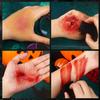 BOBISUKA Demonic Special Effects SFX Halloween Makeup Kit - 5 Colors Bruise Makeup Face Body Painting Palette + Scar Wax with Spatula Tool + Fake Blood Splatter Spray + Fake Blood Cream +Stipple Spong view 4
