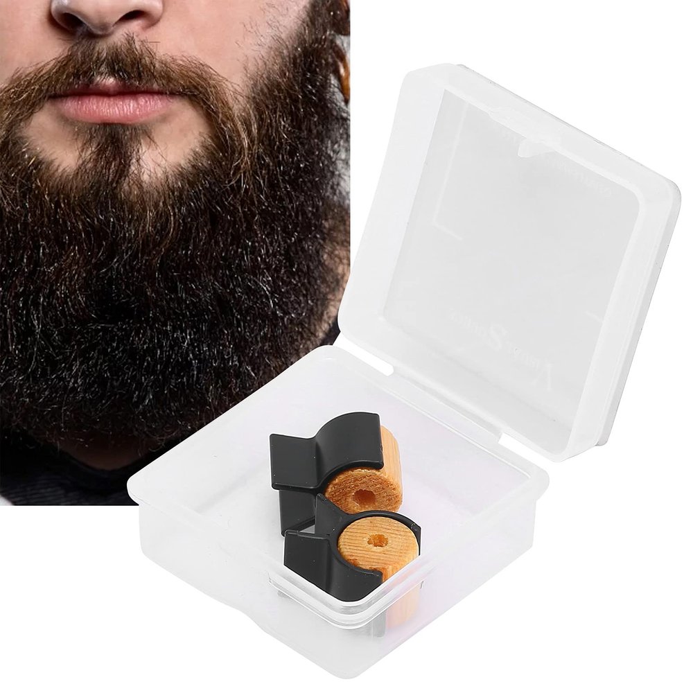 Mustache Training Wheel, 1 Pair Wood Gel Handlebar Mustache Training Mustache Shaping Wheel Beards Template Shaping Tools Mustache Styling Father Boy Husband Boyfriend