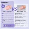 BTArtbox Almond Press On Nails - Soft Gel Nail Tips Medium XCOATTIPS Natural with Base Color, Stronger Adhesion, Nude Pre-shaped Ultra Fit Fake Nails for Women Gift view 3